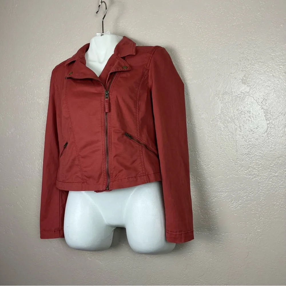 Ann Taylor Loft Moto Jacket - Rust‎ long sleeve full zip size M